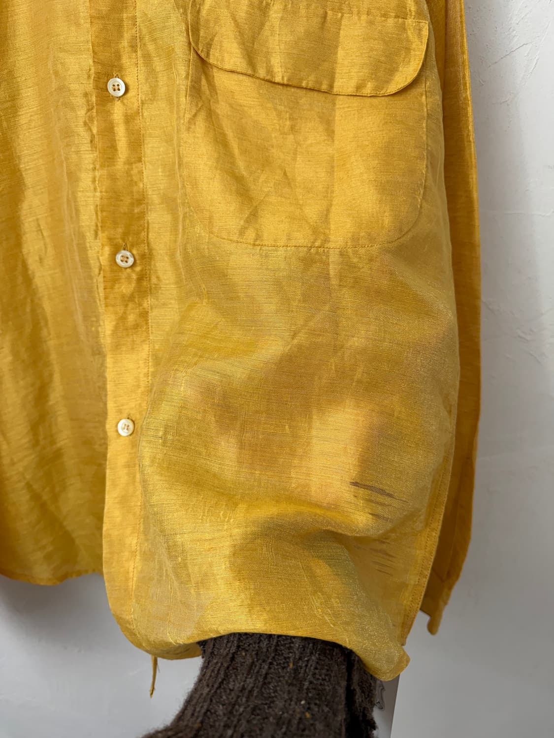 80s CALUGI E GIANNELLI 샤인 리넨 셔츠 상품이미지5