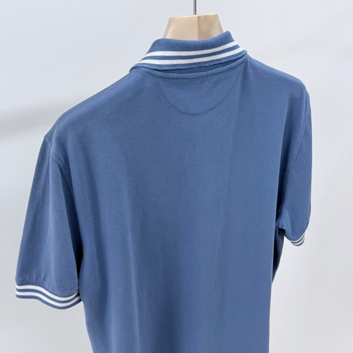 [S+급/L] 브루넬로 쿠치넬리 코튼 반팔 카라티 블루 상품이미지5
