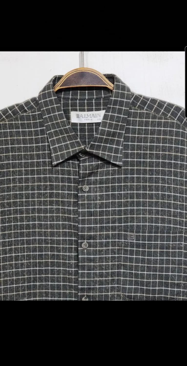 (105) 발망 체크남방 포켓 로고 셔츠 국내판 캐주얼  상품이미지2