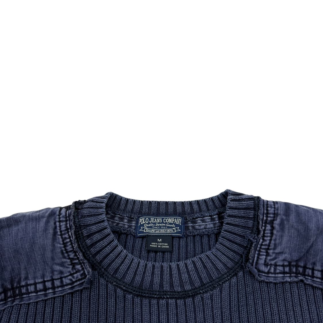 폴로 진스 빈티지 가먼트다이트 코만토 와플 니트 네이비 M 상품이미지2