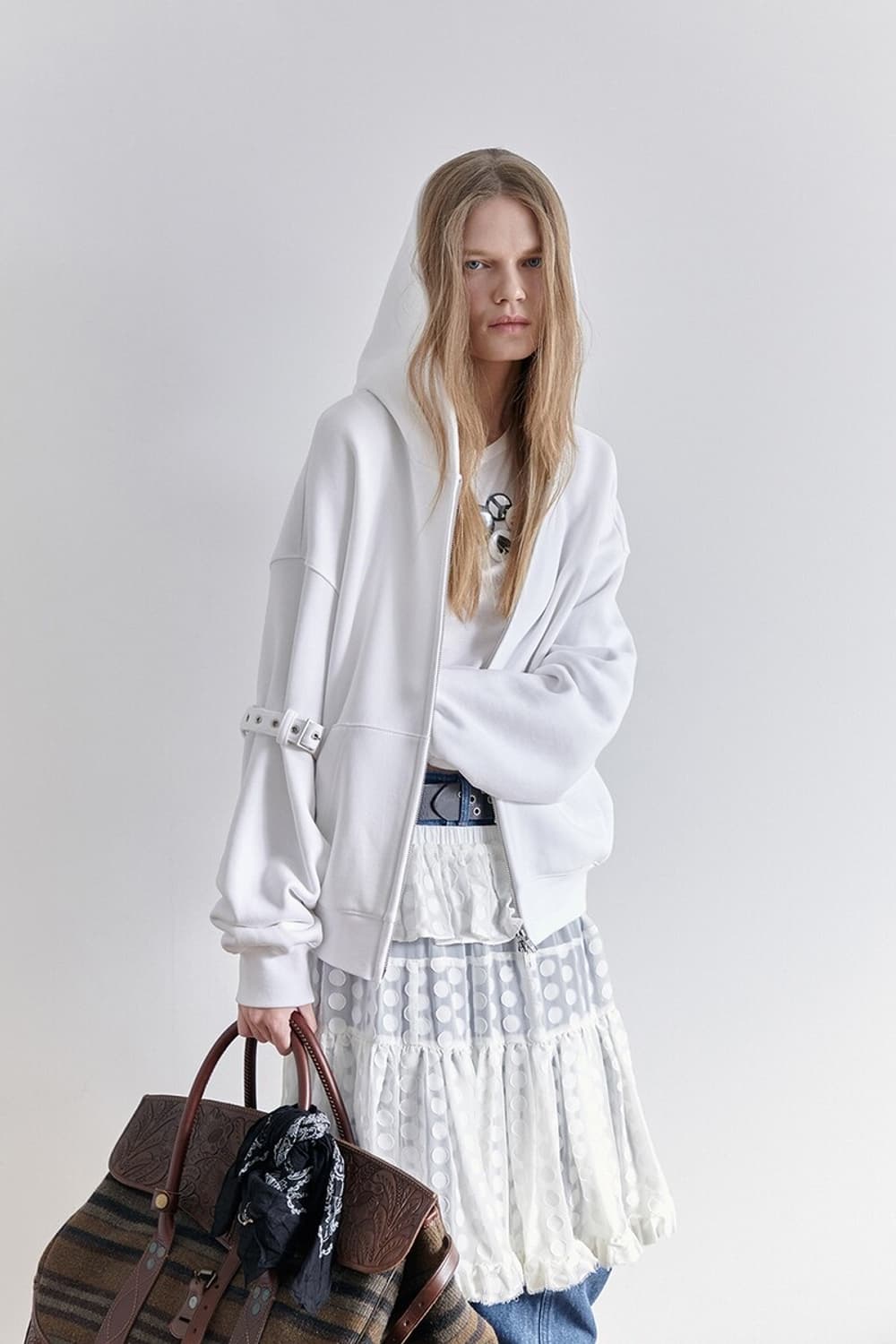 데어드 후드집업 화이트 상품이미지1