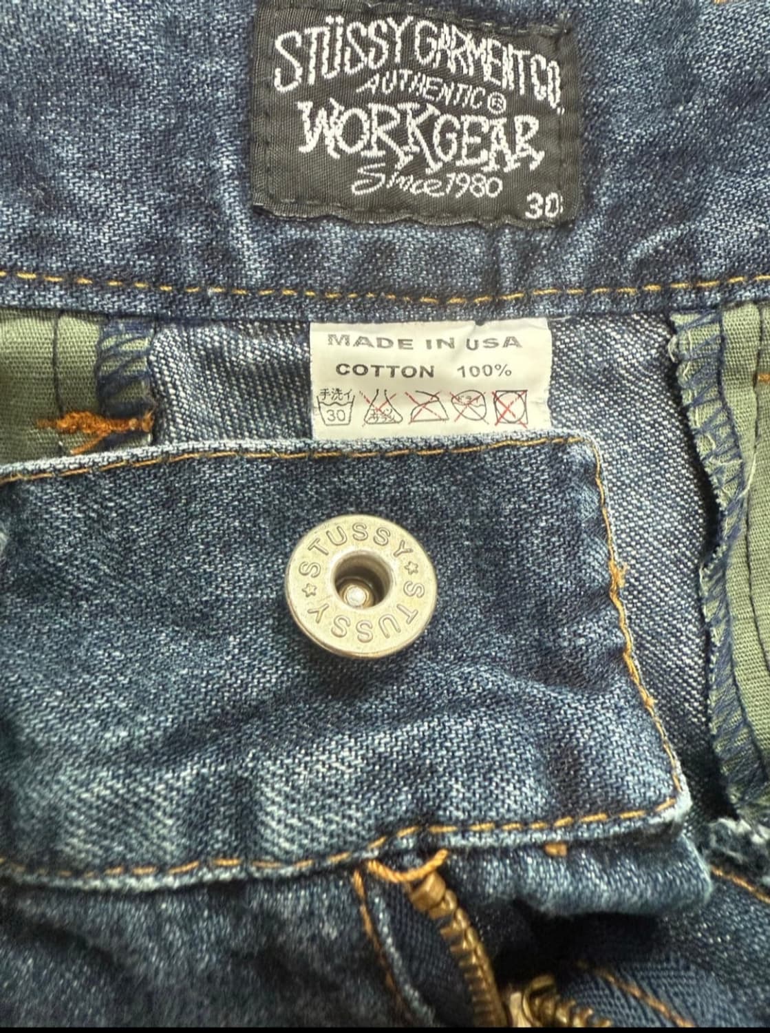 90s 빈티지 스투시 데님 카고 반바지(30) 상품이미지3