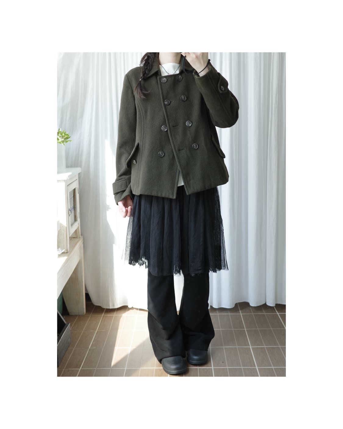 Amo amas ama khaki half coat 상품이미지5