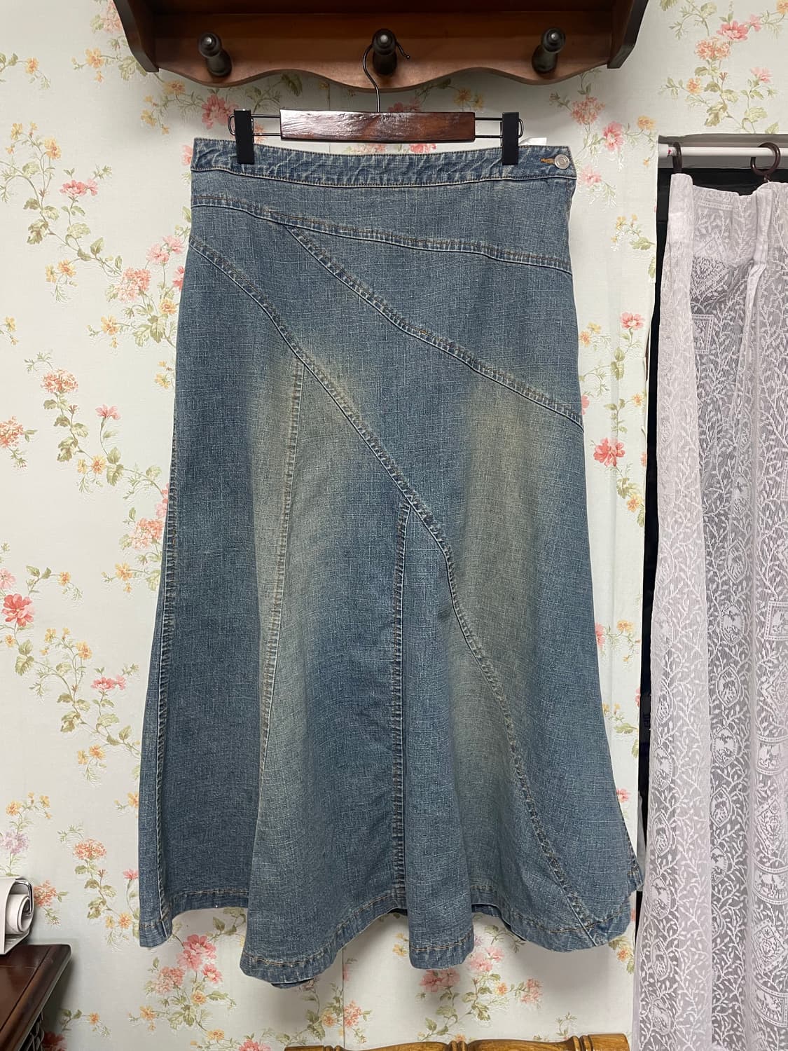 패널 데님 롱스커트 상품이미지1