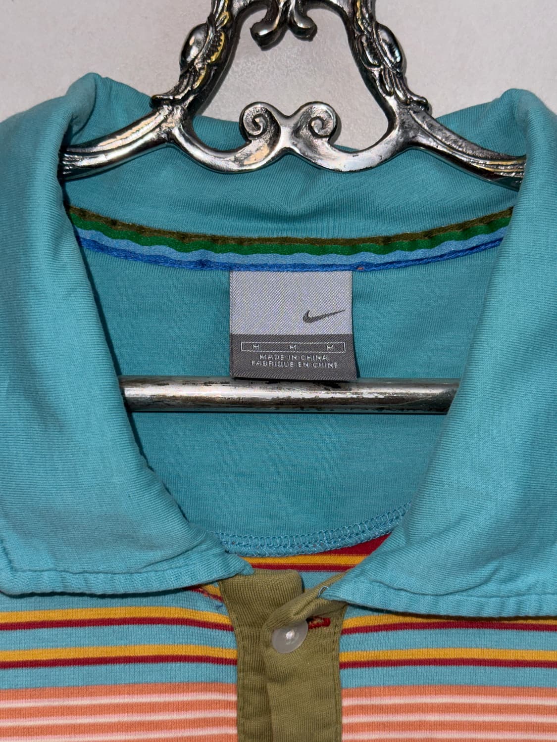 NIKE multi color stripe pk half t 상품이미지4