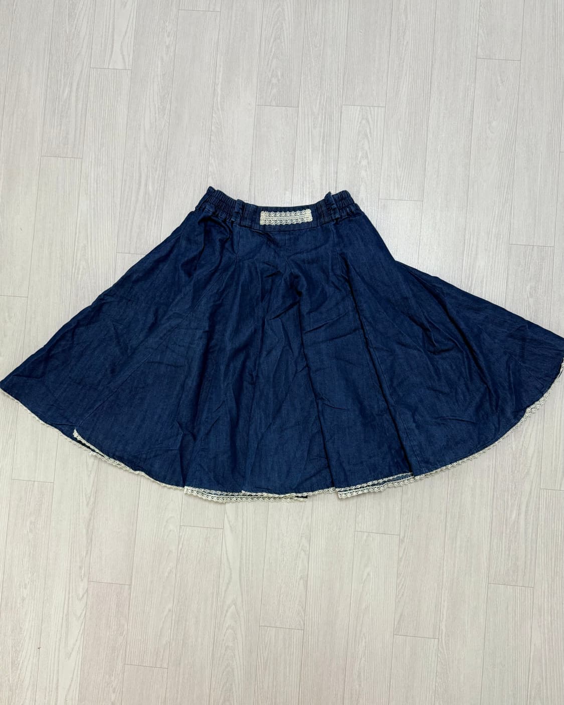 데님 플레어 미디스커트 상품이미지1