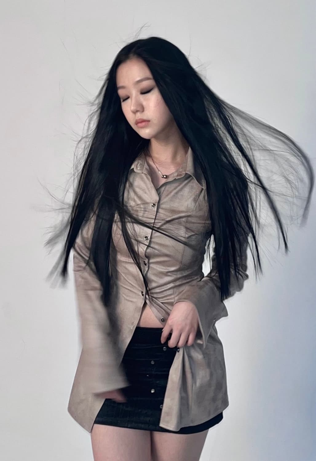 달링유어배드 셔츠 달유밷 VINTAGE SUEDE LONG SHIRT 상품이미지1