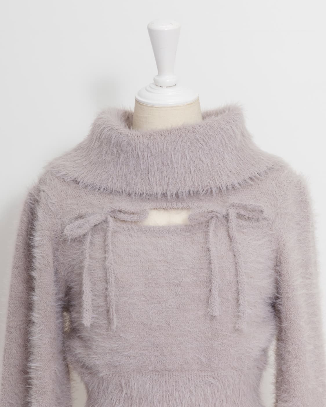 Pium 피움 컷아웃 오프 터틀 페더 니트 핑크 양산형 지뢰계 스나계 상품이미지2