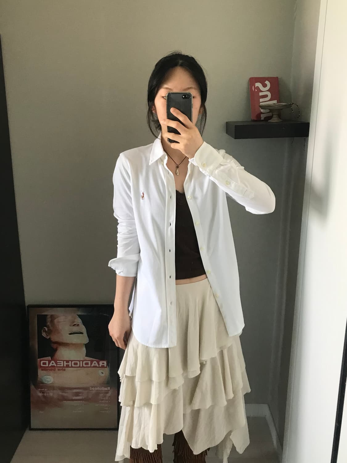 폴로 랄프로렌 니트 옥스포드 포니로고 화이트 셔츠 상품이미지2