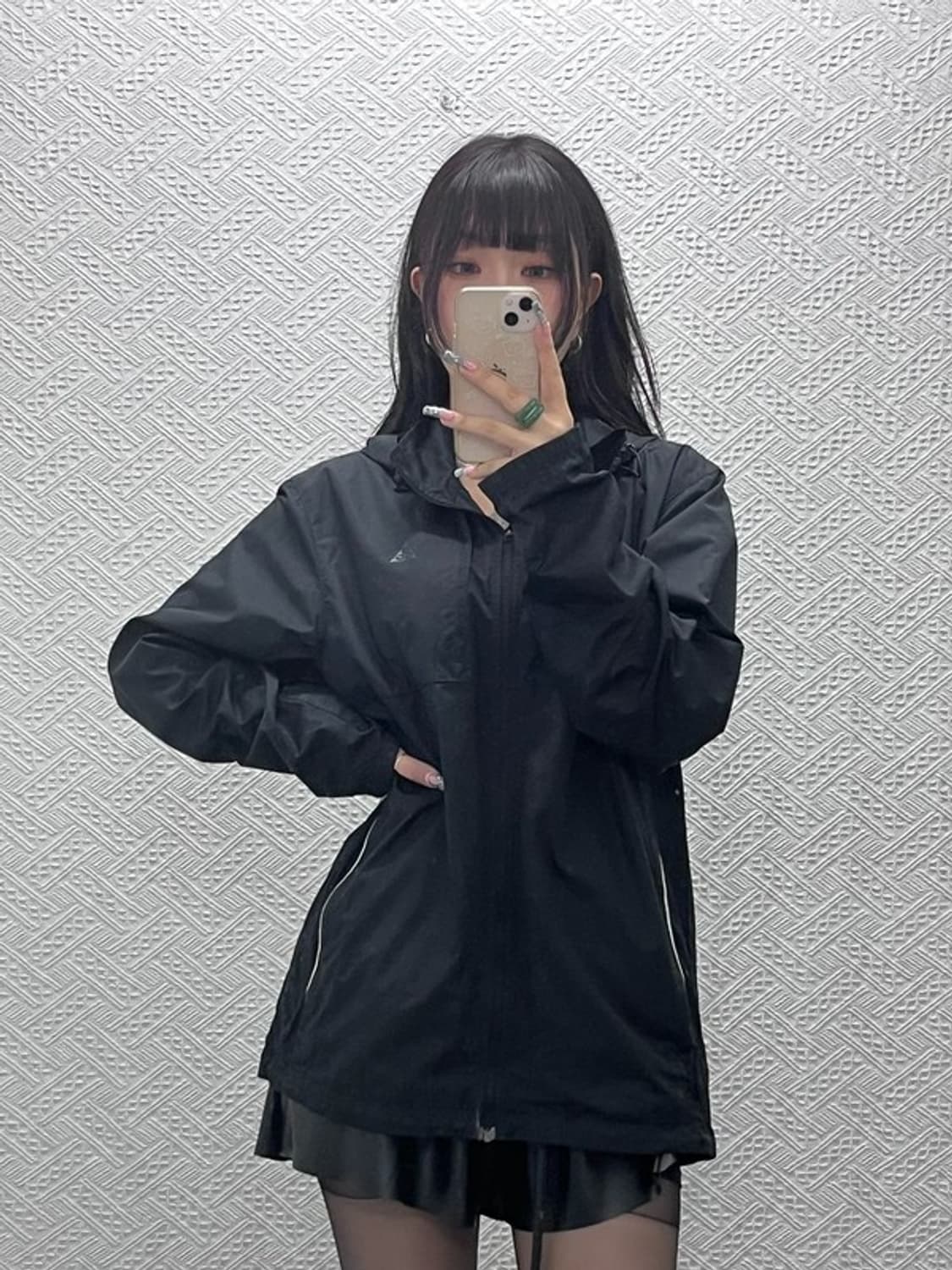 나이키 ACG 빈티지 캐주얼 스포티 올블랙 바람막이 자켓 L C12602 상품이미지2