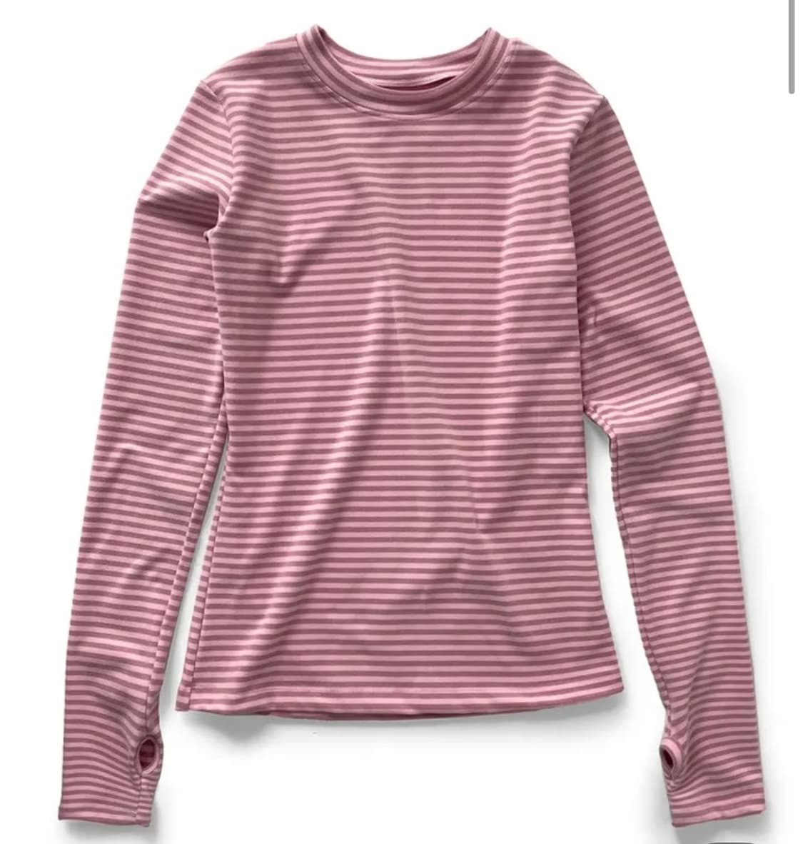 [새상품]김아홉 ST ice cream 핑크 스트라이프 기모 워머 긴팔  상품이미지2