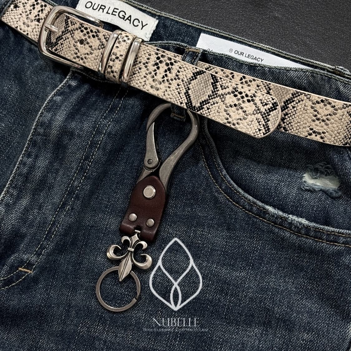 🌗 Python snake belt / 뱀피 스네이크 가죽 벨트 상품이미지1