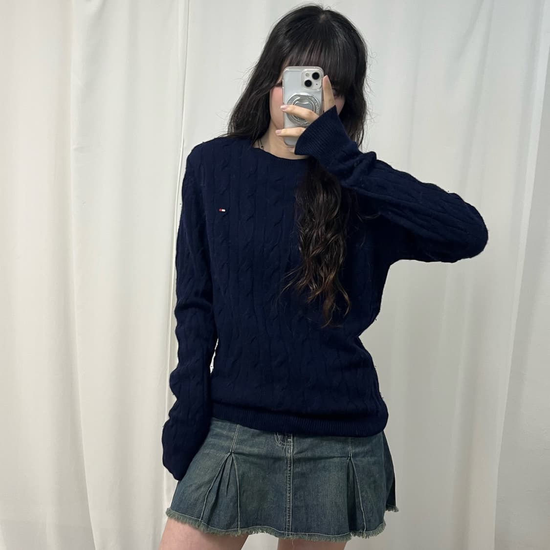Tommy Hilfiger navy cable knit 상품이미지1