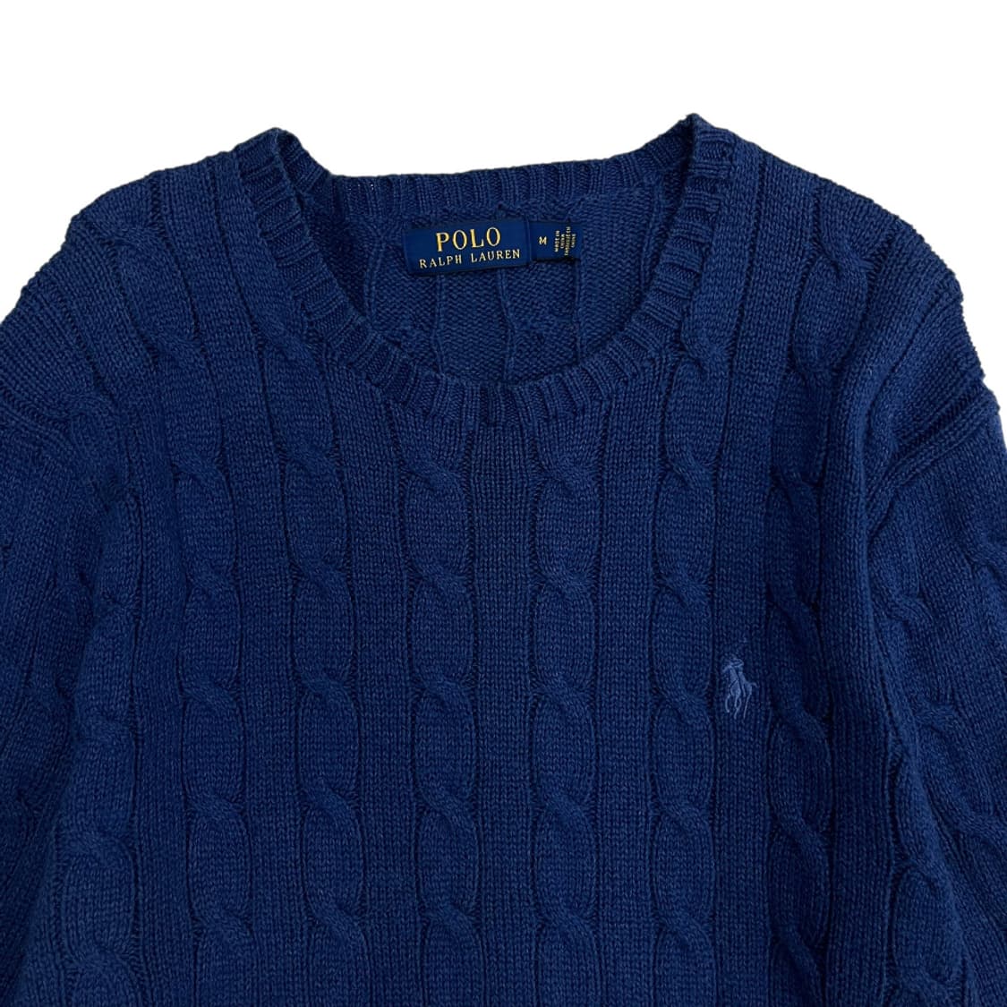 폴로 랄프로렌 블루포니 블루 꽈배기 니트 M 상품이미지4