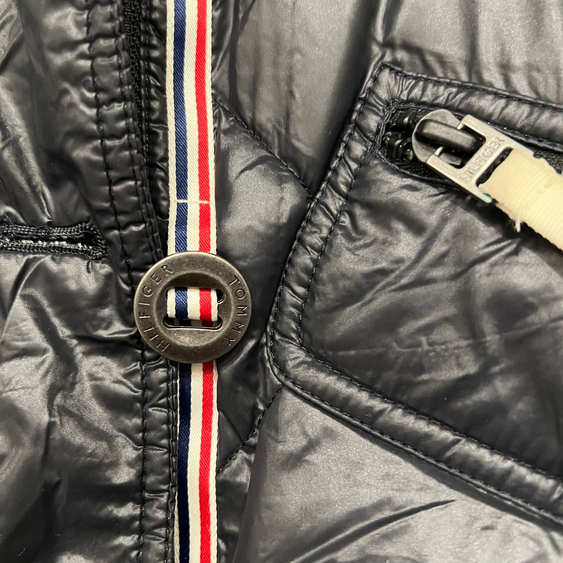 일본빈티지 타미힐피거 퀄팅 다운 패딩 M 네이비 W 상품이미지2