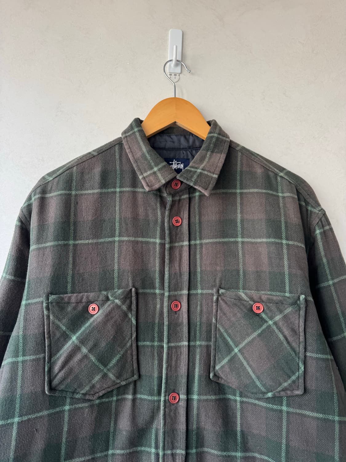 00s 스투시 라인 체크 셔츠 자켓 상품이미지3