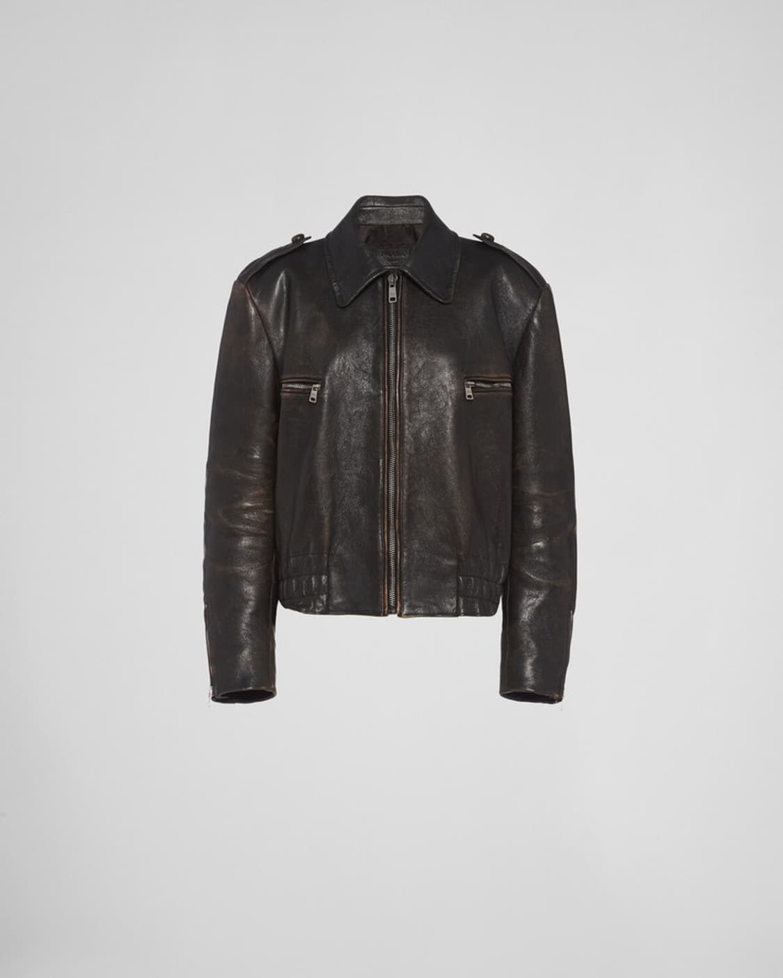 프라다 빈티지 이펙트 가죽자켓 38 상품이미지4