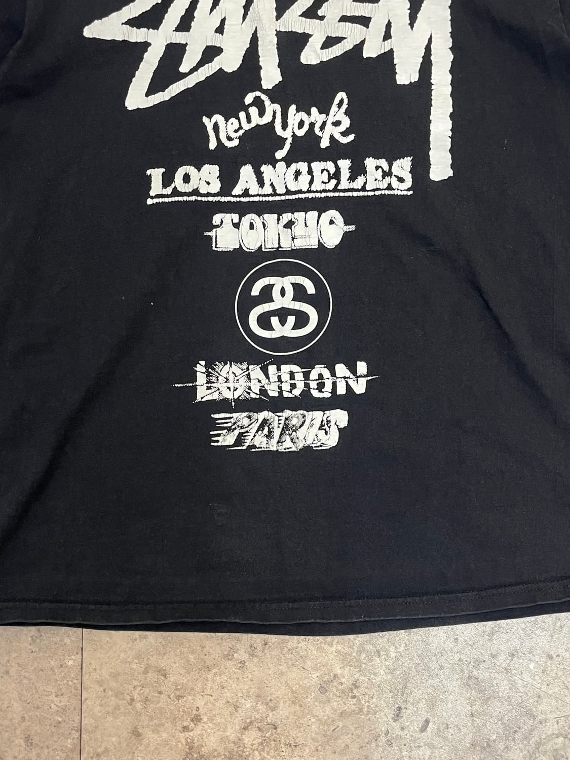 스투시 투어 반팔티 블랙 L #csz2661 상품이미지5