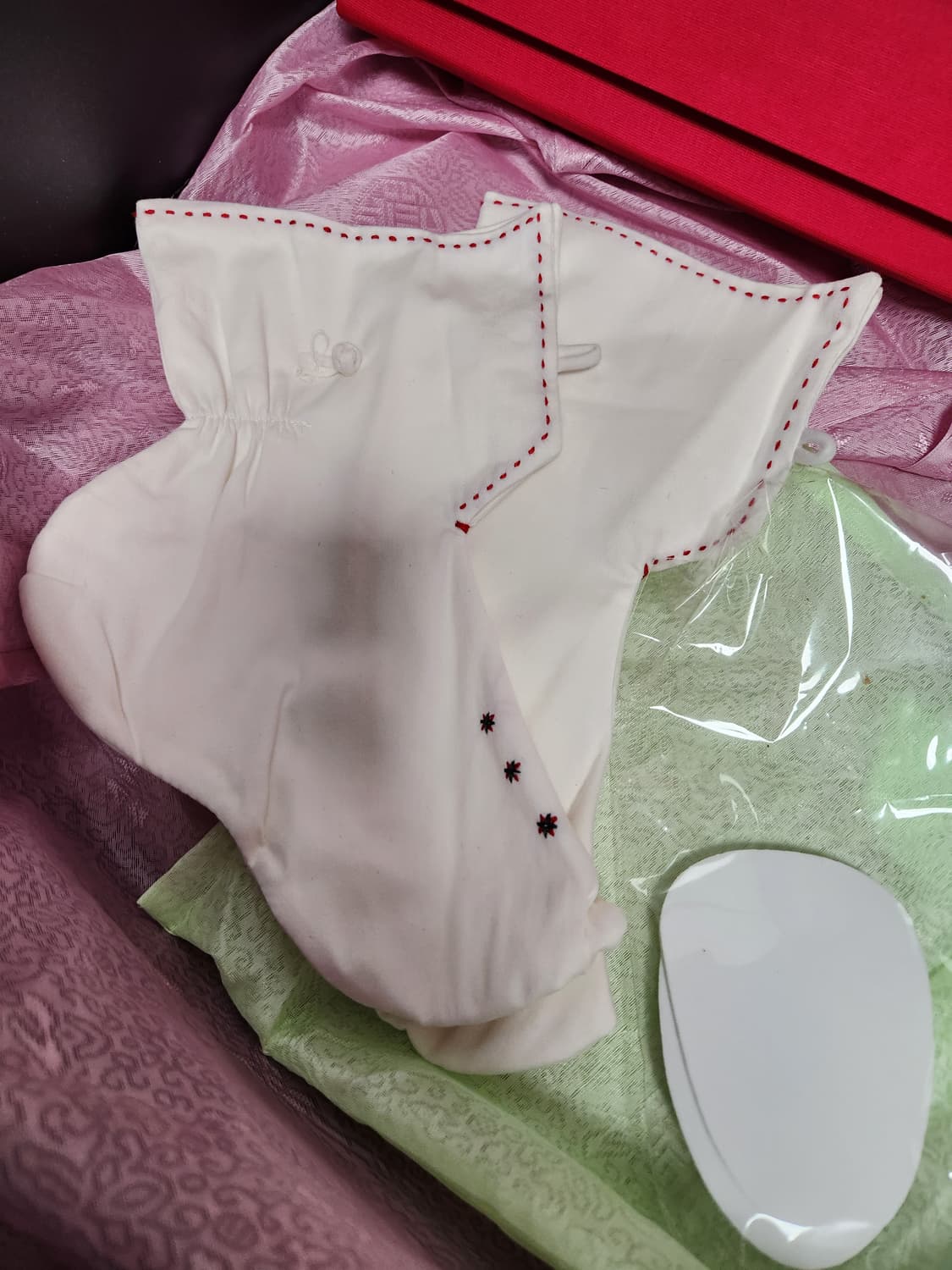 금단제 한복 풀세트 색동 저고리 붉은 치마 90~95 상품이미지9