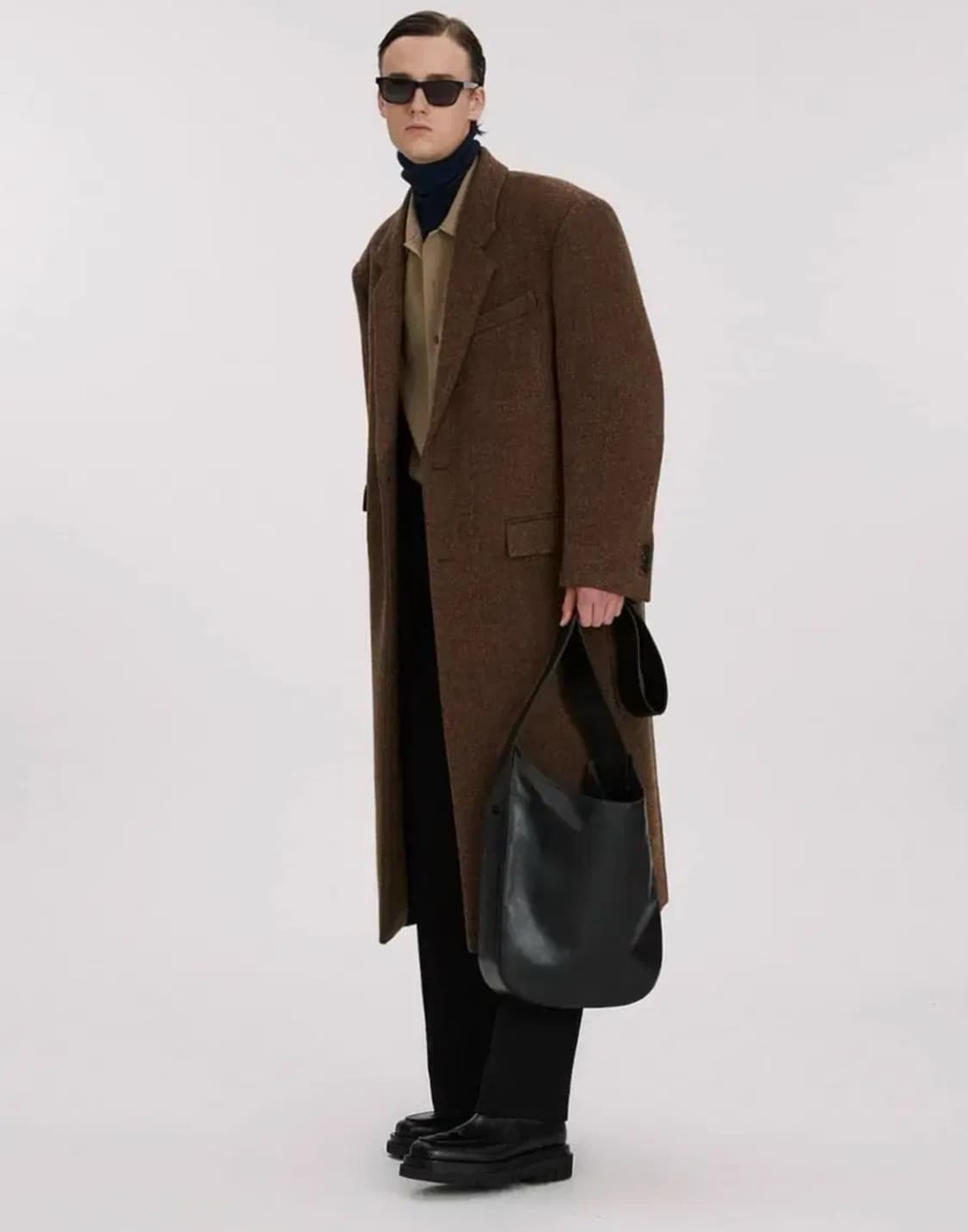 [L] 렉토 베를린 펠트 오버사이즈 싱글 코트 브라운 상품이미지3