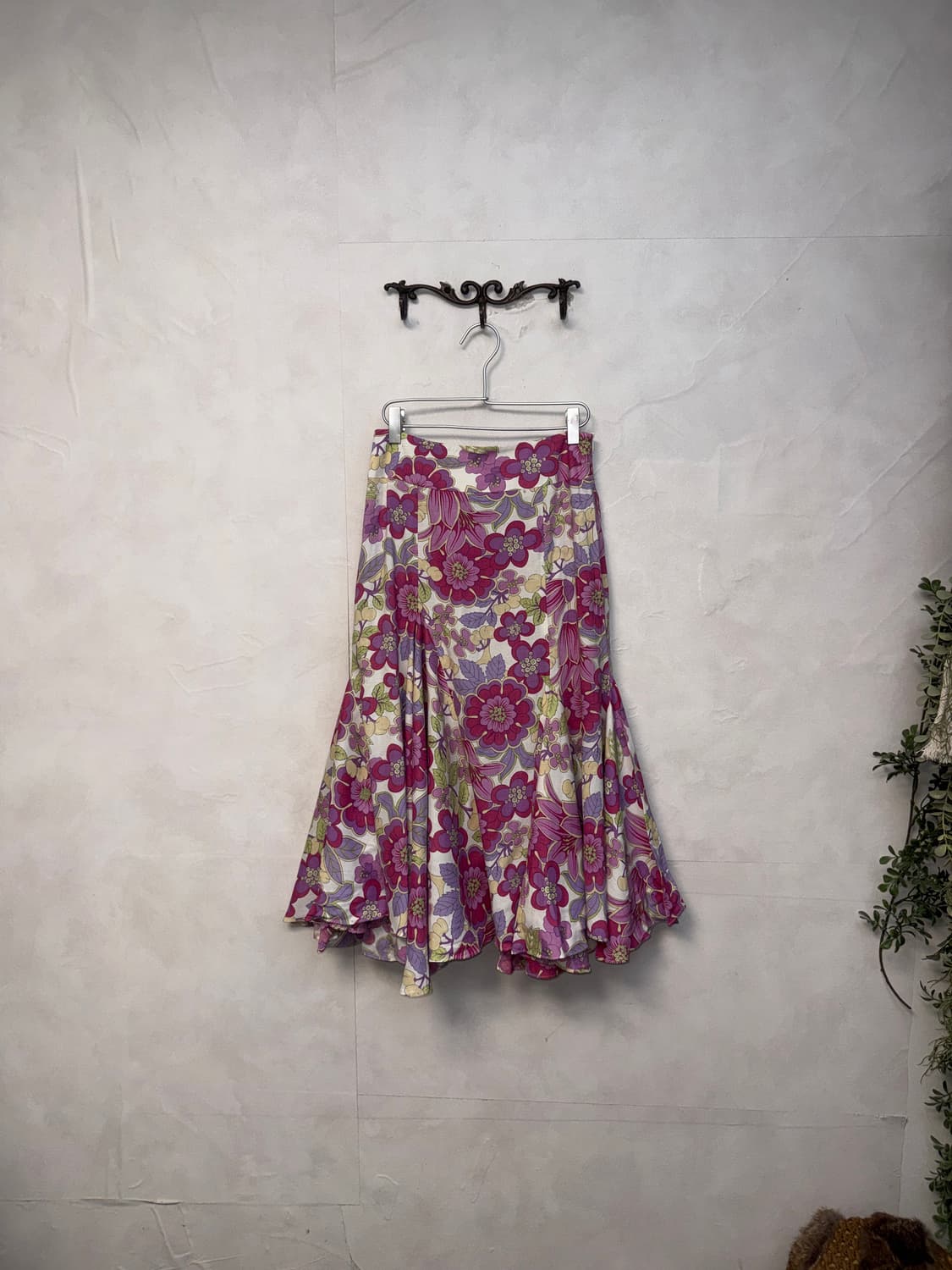 Pink lavender oriental floral skirt  상품이미지2