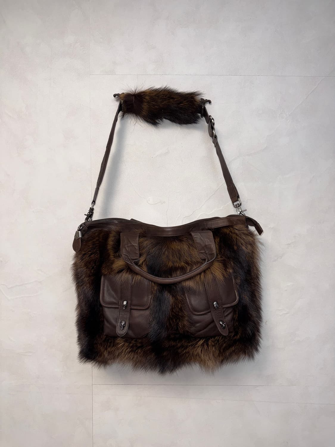 THOMAS WYLDE brown coyote fur skull bag 상품이미지2