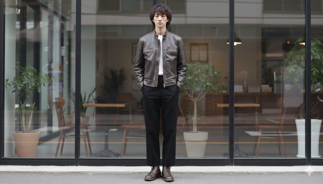 90s LANZI 클래식 진브라운 빈티지 양가죽자켓 상품이미지1