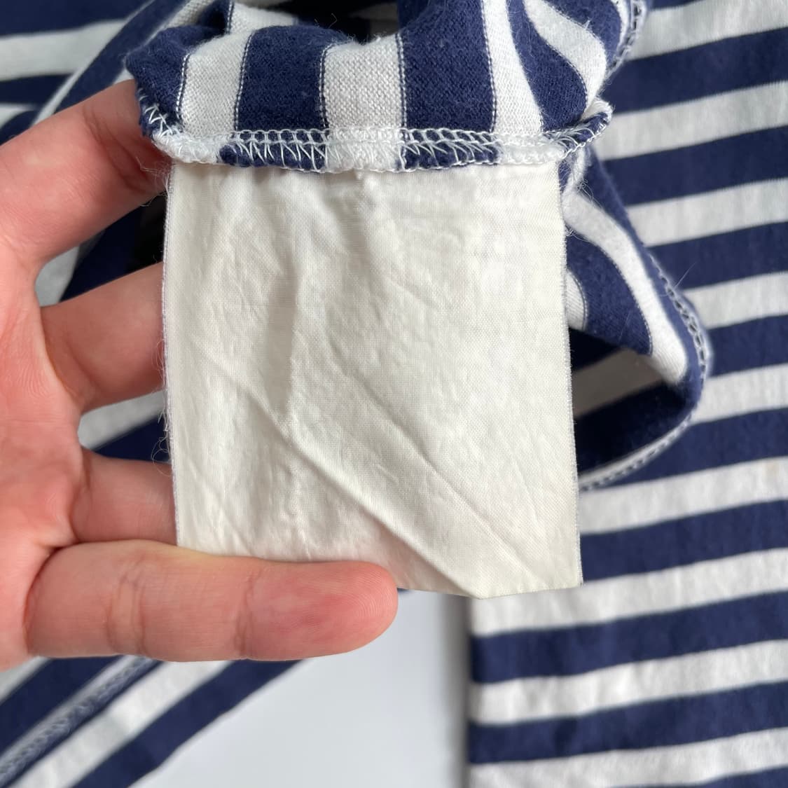 Comme Des Garsons 꼼데가르송 더블 하트 와펜 블루 보더티 상품이미지5