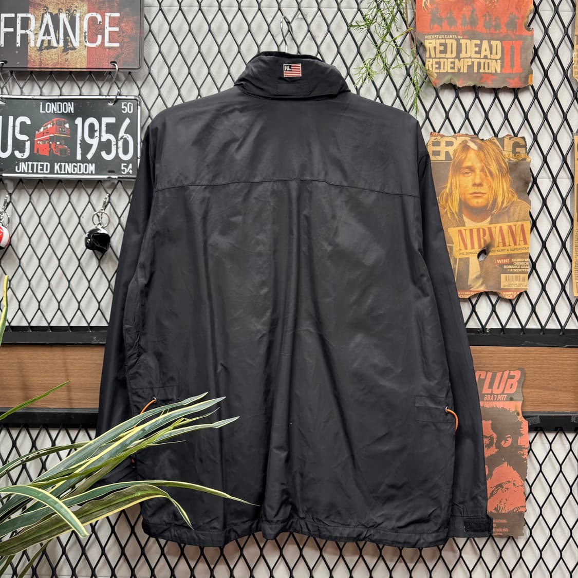 90s 폴로 랄프로렌 바람막이 플래그 로고 포인트 블랙 상품이미지2