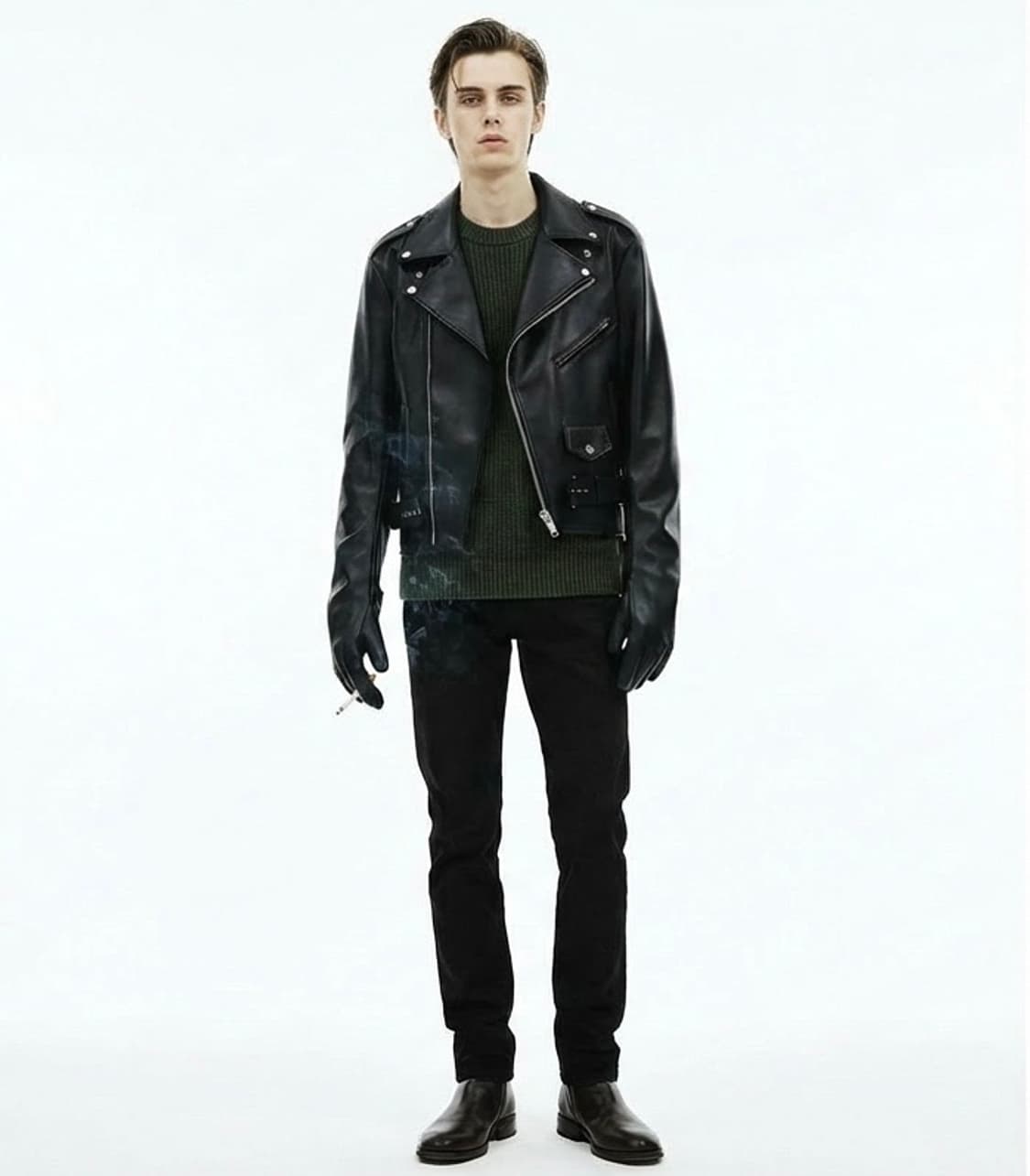 (레어) 더블렛 23ss 글로브 슬리브 레더 바이커 자켓 상품이미지1