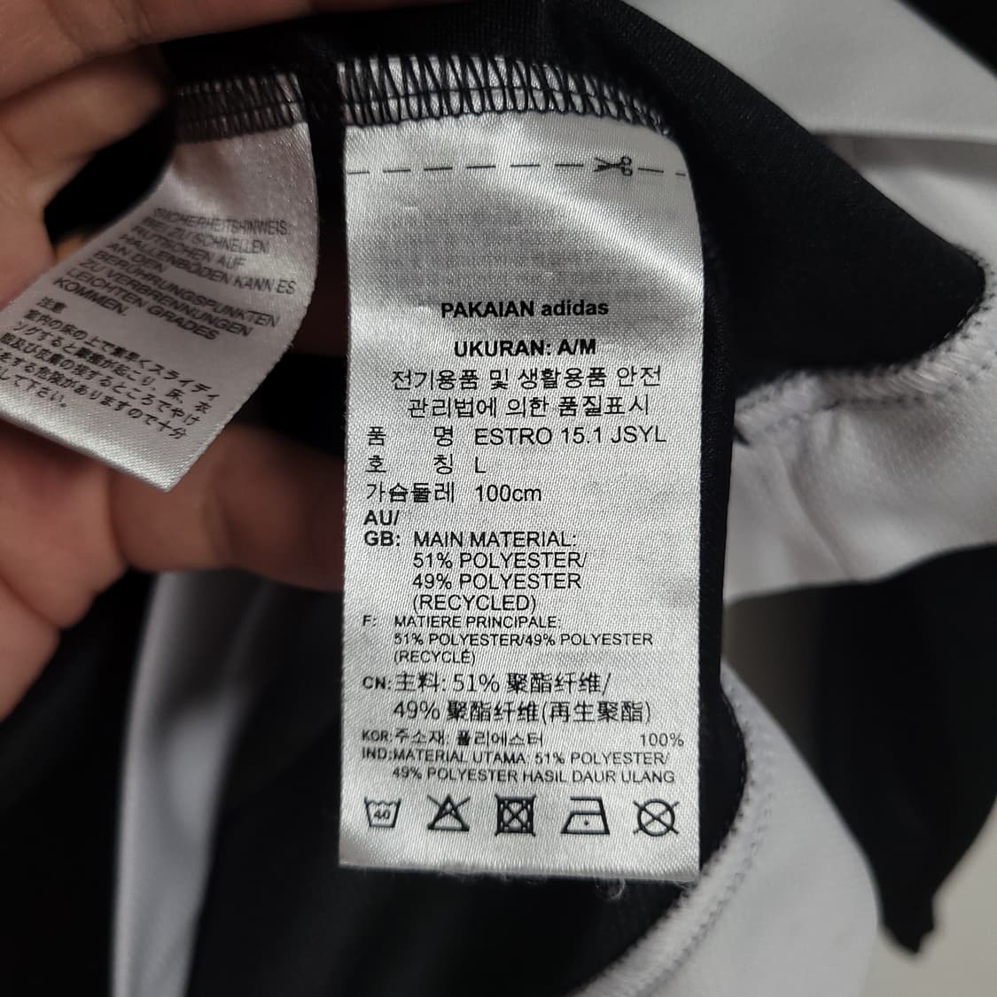 (L) ADIDAS 아디다스 삼선 긴팔 블랙 롱슬리브 상품이미지3
