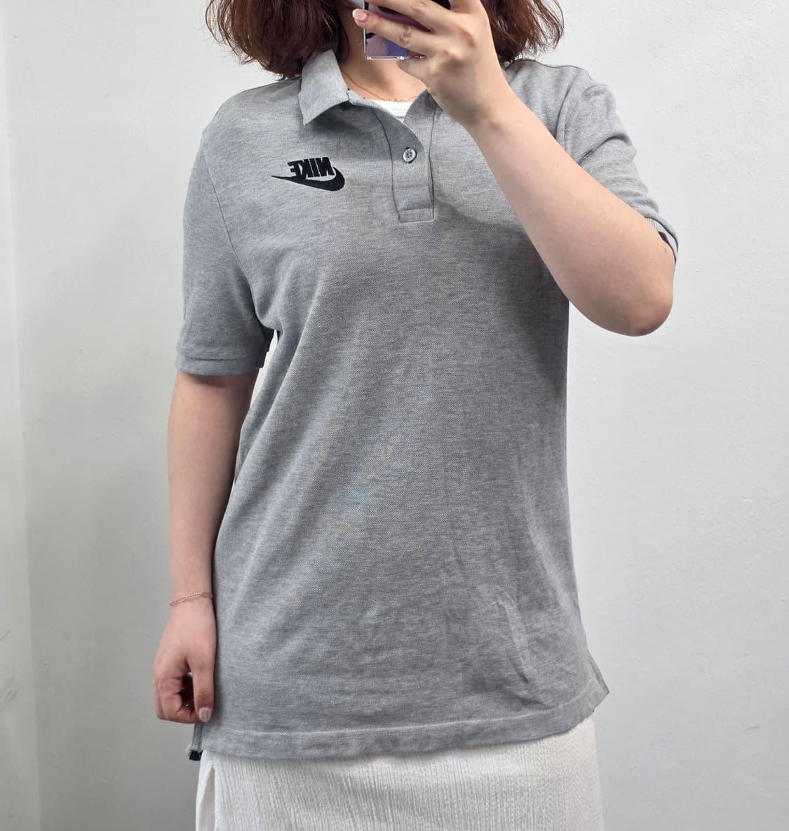 [프립]M/나이키 그레이 반팔 카라티 상품이미지2