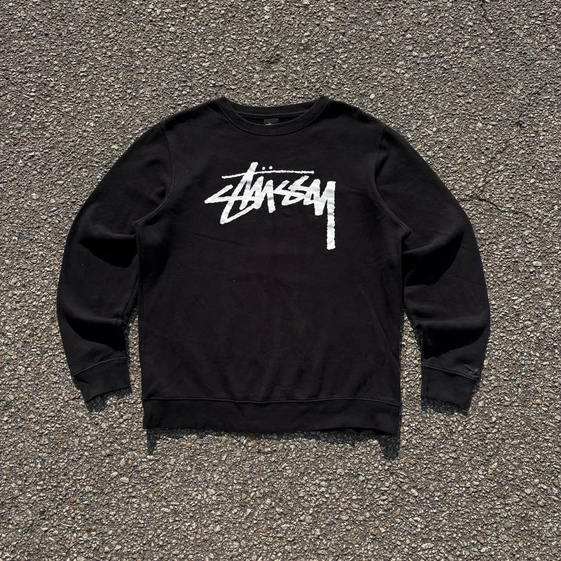 STUSSY 스투시 스탁로고 블랙 스웻 셔츠 상품이미지2