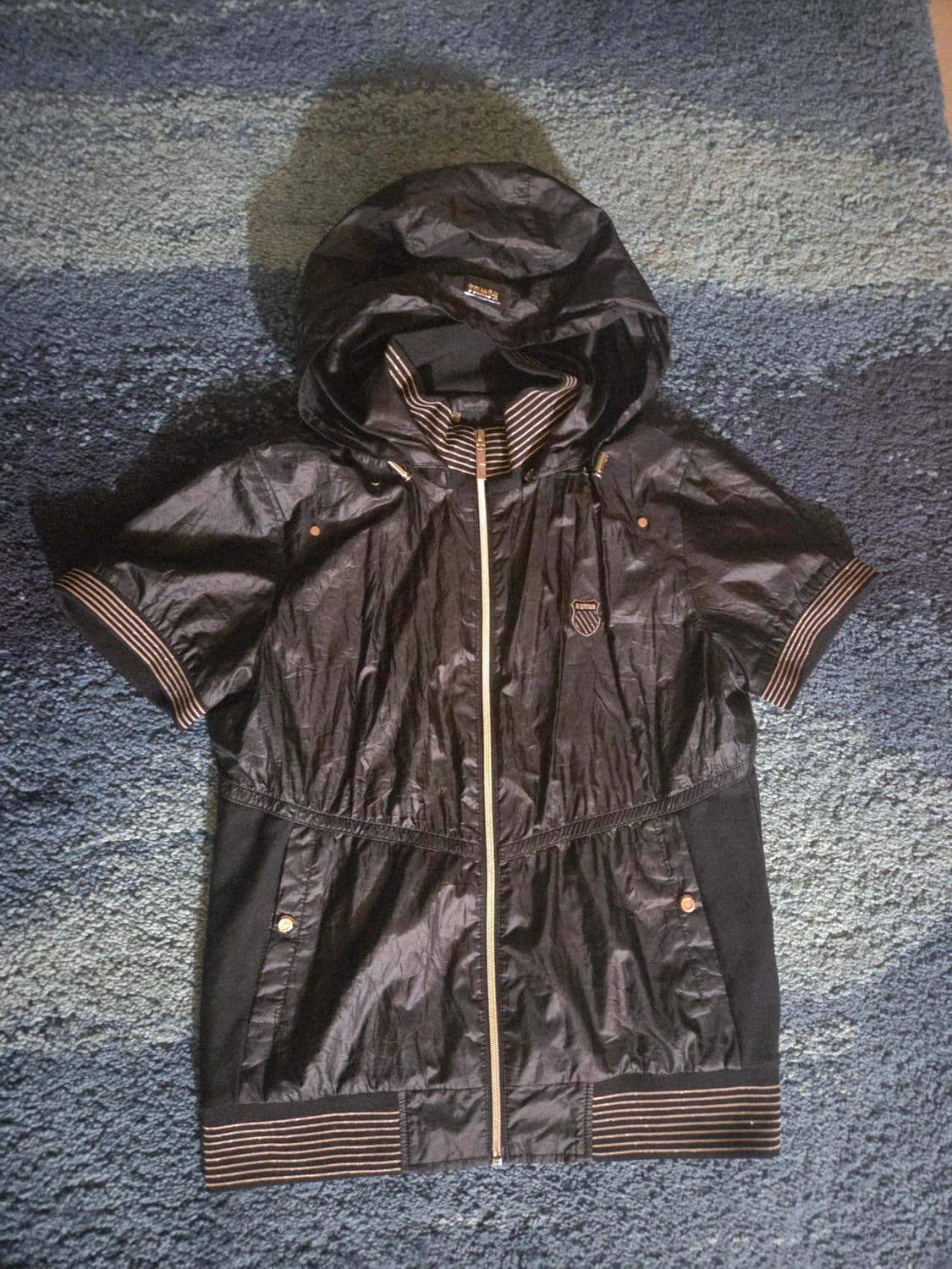 Y2k  반팔 후드  바람막이 블랙골드 K Swiss 95size 상품이미지1