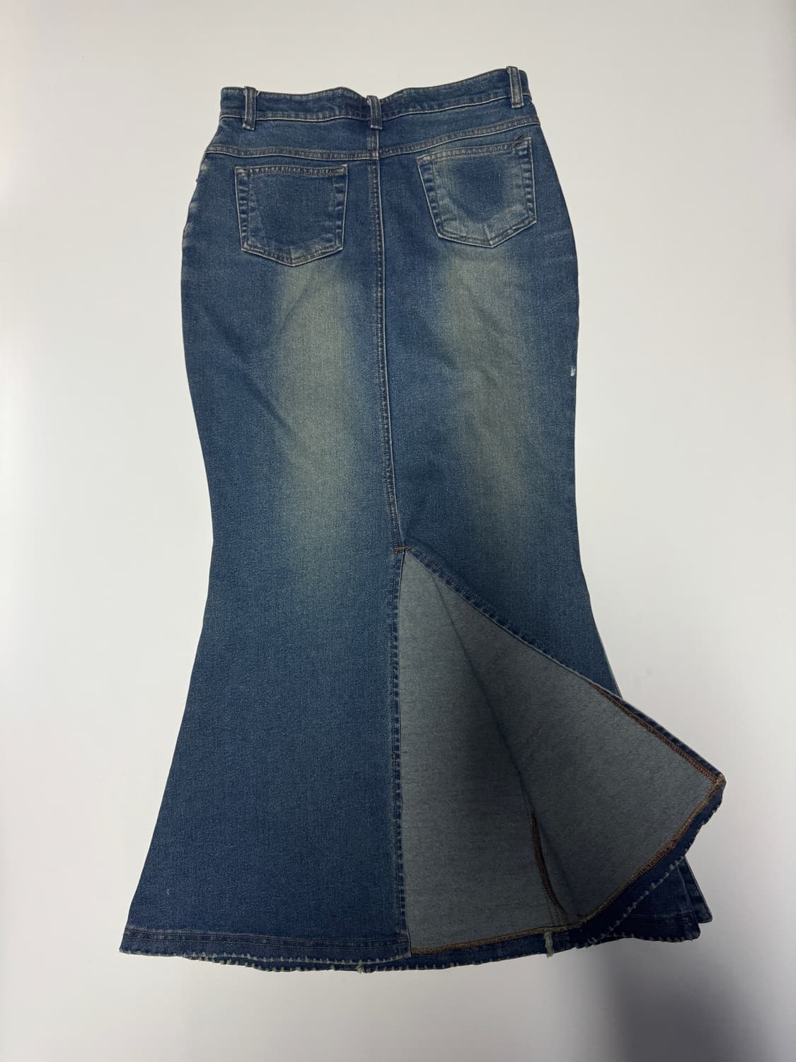 여성 빈티지 y2k 워싱 머메미드 핏 사이드 단추 데님 스커트 상품이미지2