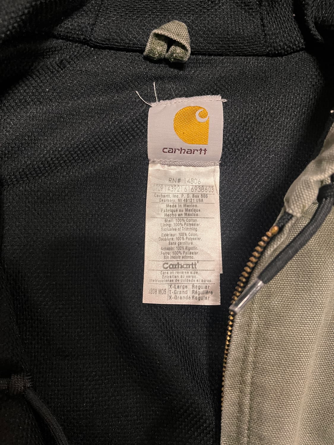 칼하트 j208 모스그린 xl 상태 좋음 상품이미지3