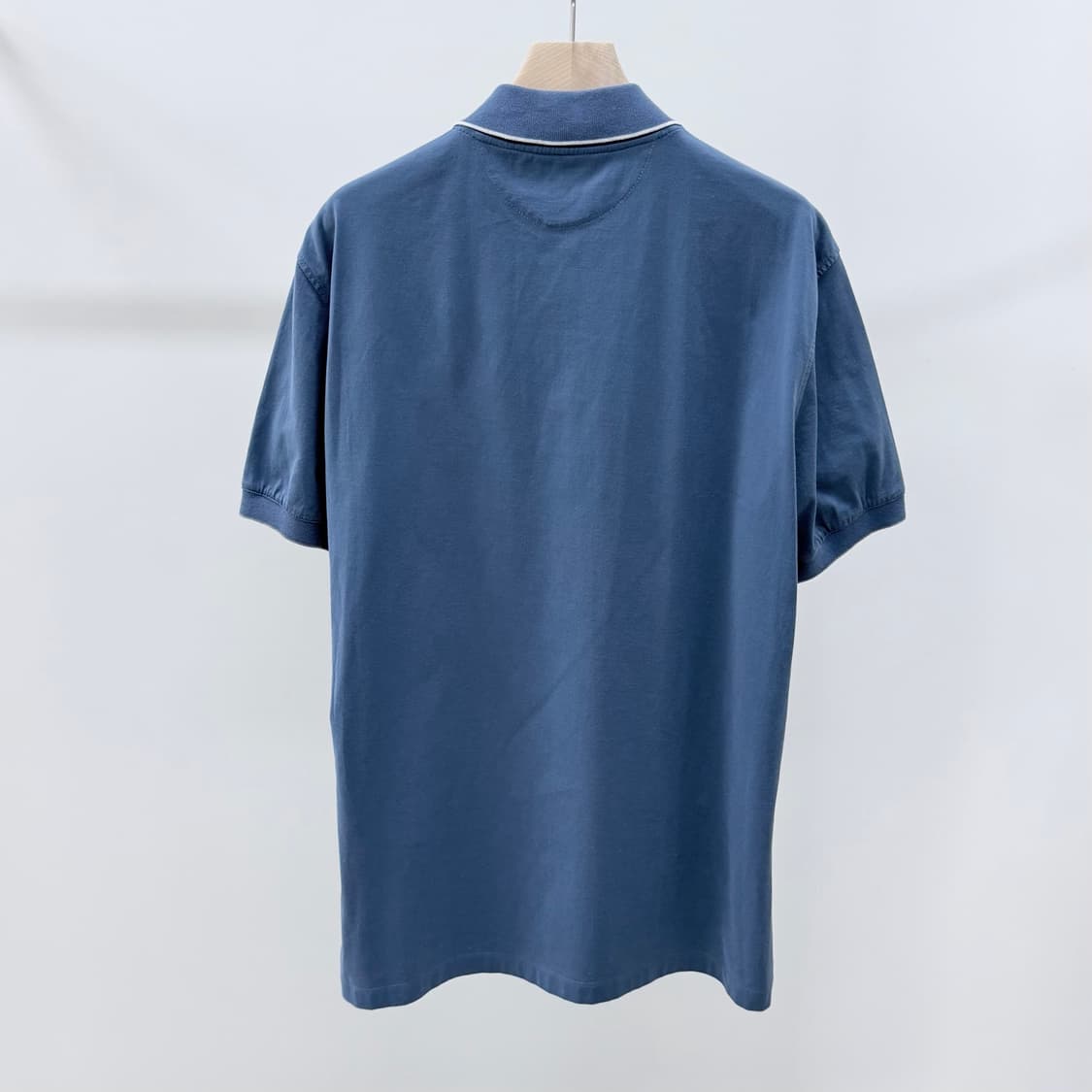 [S+급/XL] 브루넬로 쿠치넬리 코튼 반팔 카라티 블루 상품이미지4