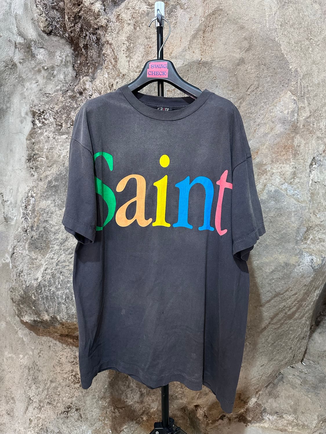 세인트마이클 레인보우 숏슬리브 티셔츠 블랙 상품이미지2