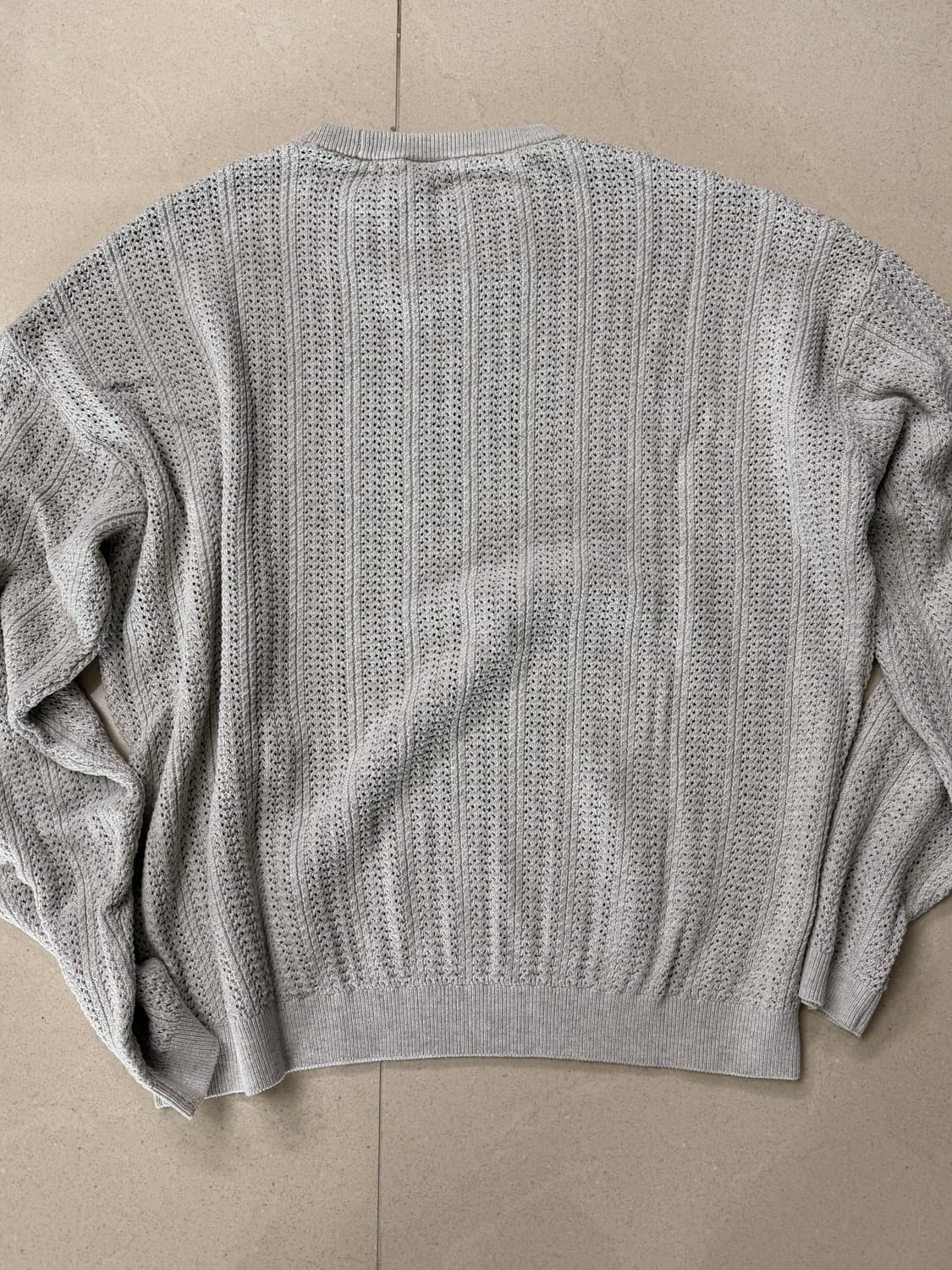 프라이 코튼 블렌디드 슬로건 니트 (LIGHT GREY) 상품이미지2