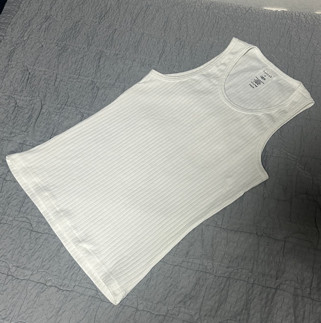 세비지 슬리브리스 골지 티셔츠 상품이미지4