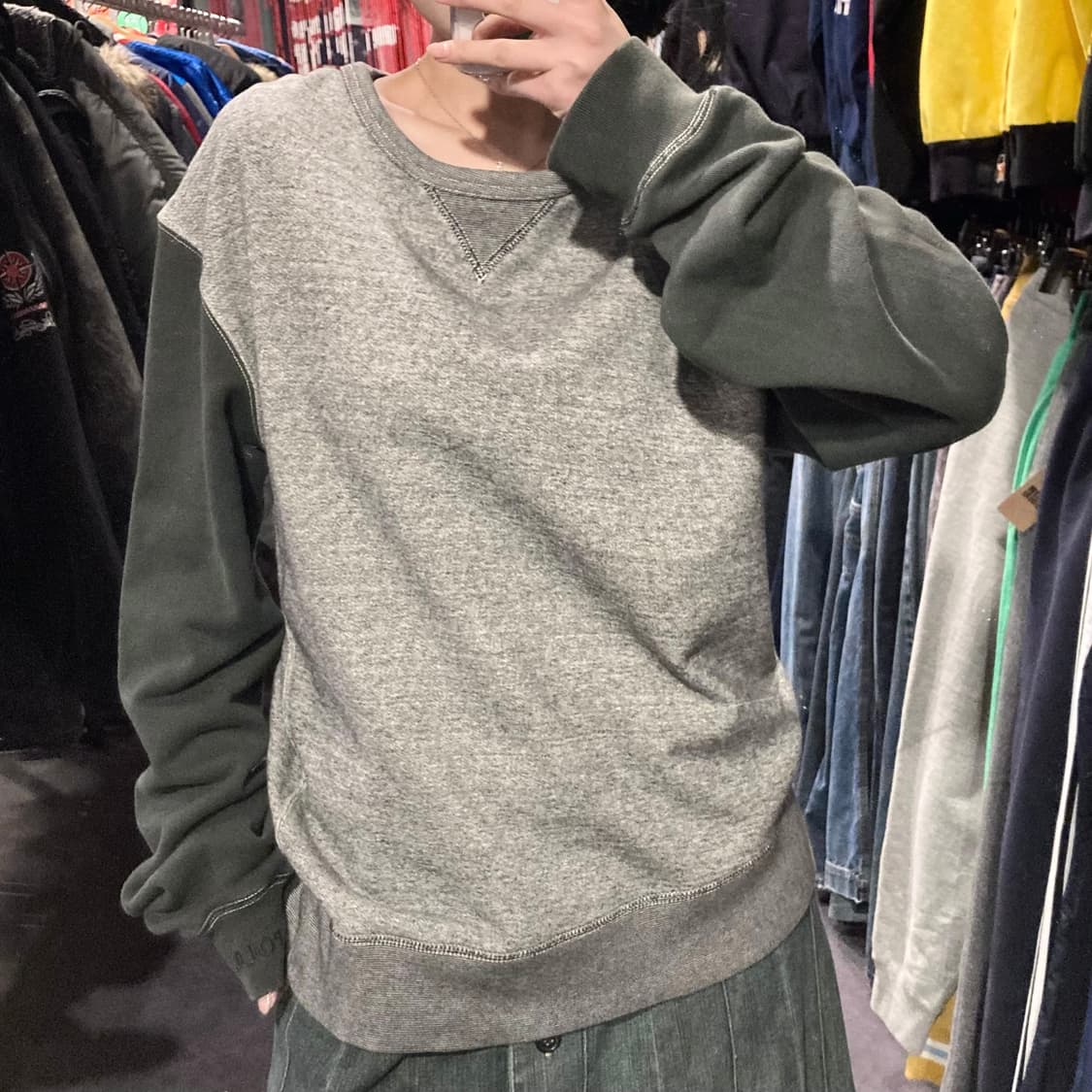 [IM] 폴로 배색 스웻셔츠 그레이 상품이미지3