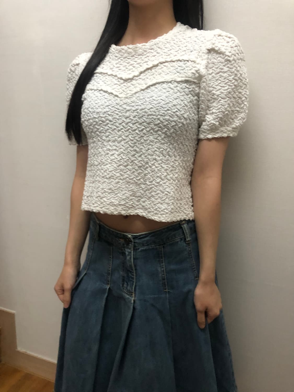 빈티지 화이트 크롭 탑 상품이미지8