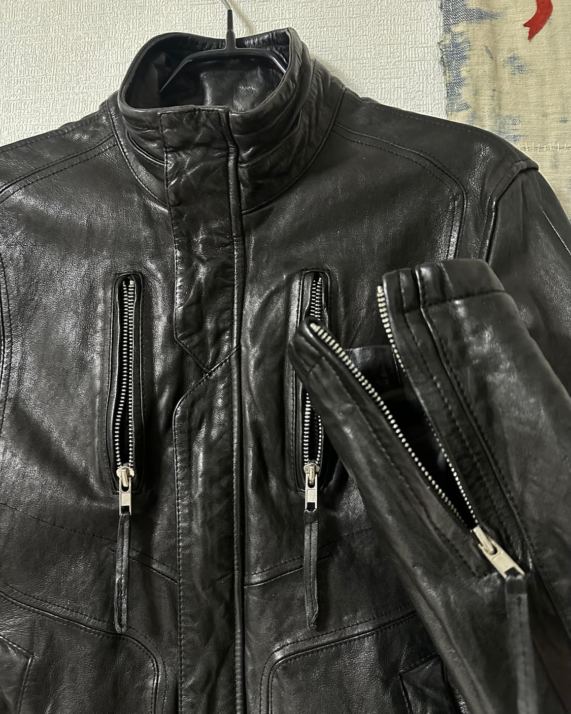 이탈리안 램스킨 웨스턴스타일 하이넥 램스킨 자켓 상품이미지3