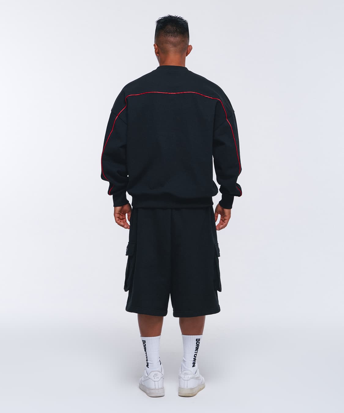 본투윈 25ss 트랙 레드라인 맨투맨 상품이미지7