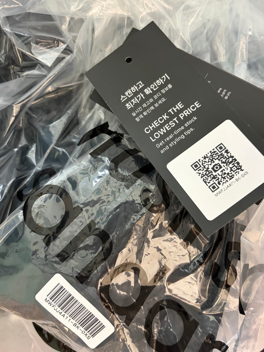 택있음) 무신사 스탠다드 우먼즈 시어 윈드브레이커 블랙 XS 상품이미지4