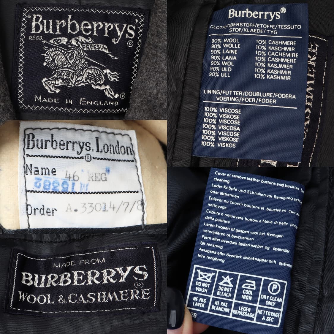 버버리 그레이 울 캐시미어 더블 브레스티드 코트 상품이미지8