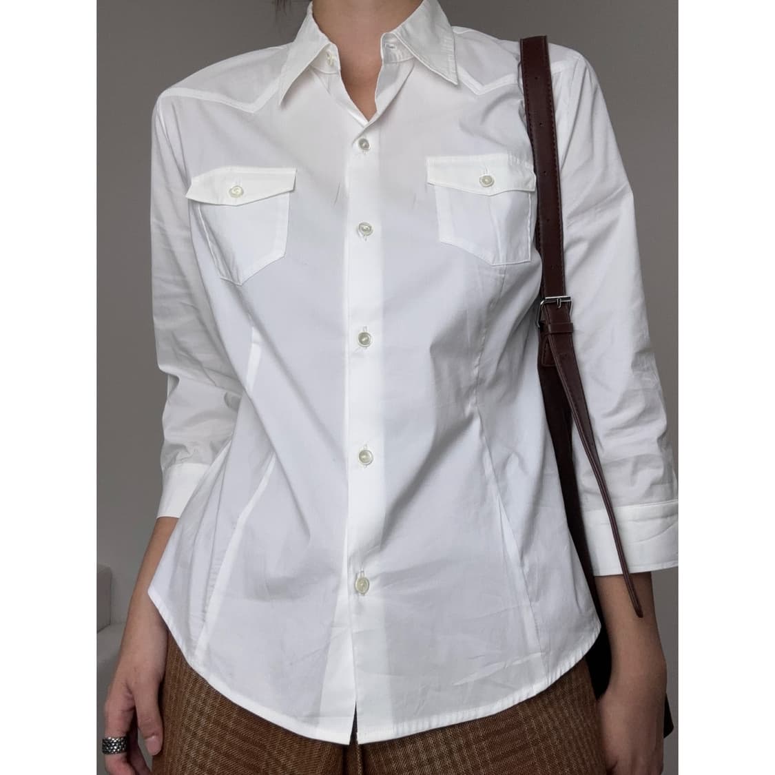 빈티지 화이트 웨스턴 셔츠 상품이미지1