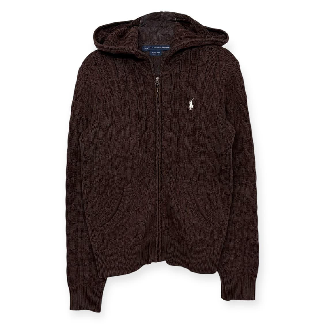 폴로 랄프로렌 후드 꽈배기 니트 집업 가디건 자켓 상품이미지1