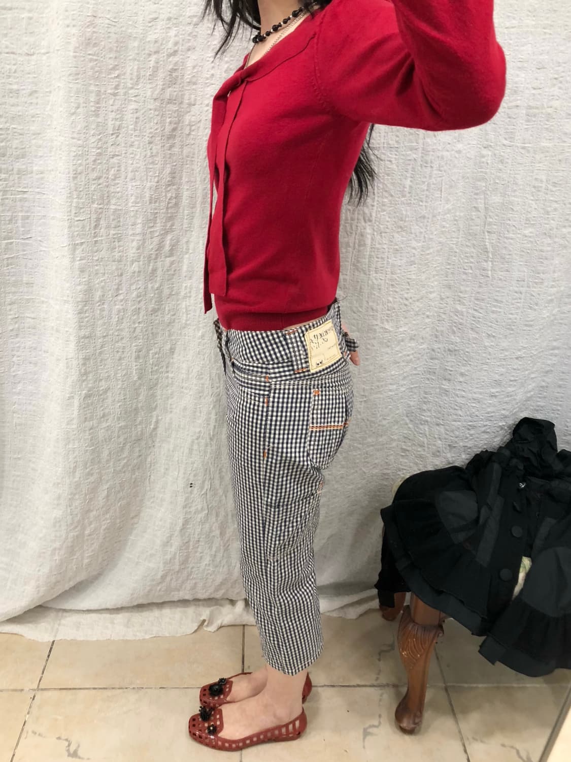 Ribbon red knit 상품이미지3