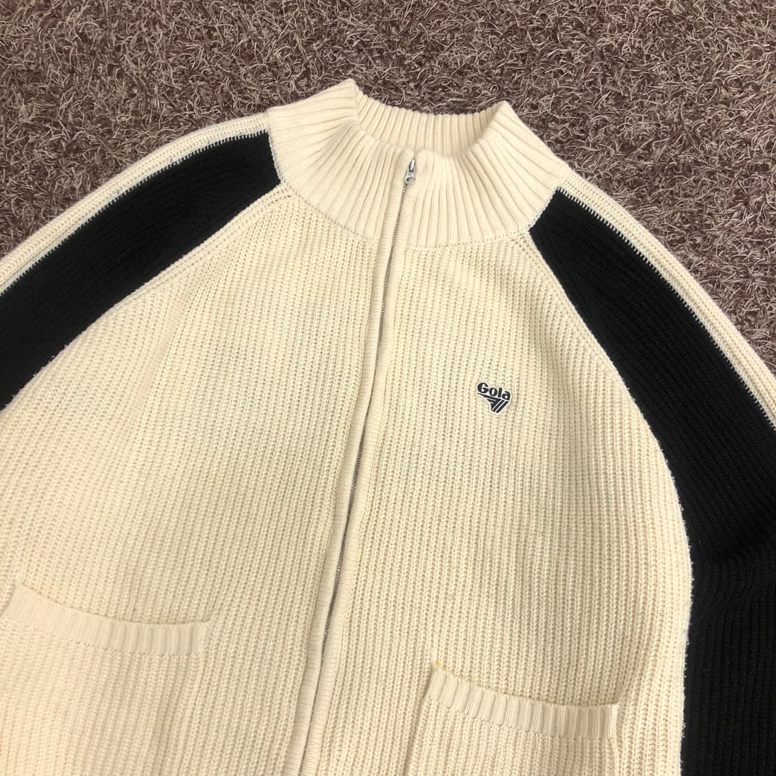 골라 Gola 백로고 니트 집업 자켓 상품이미지2